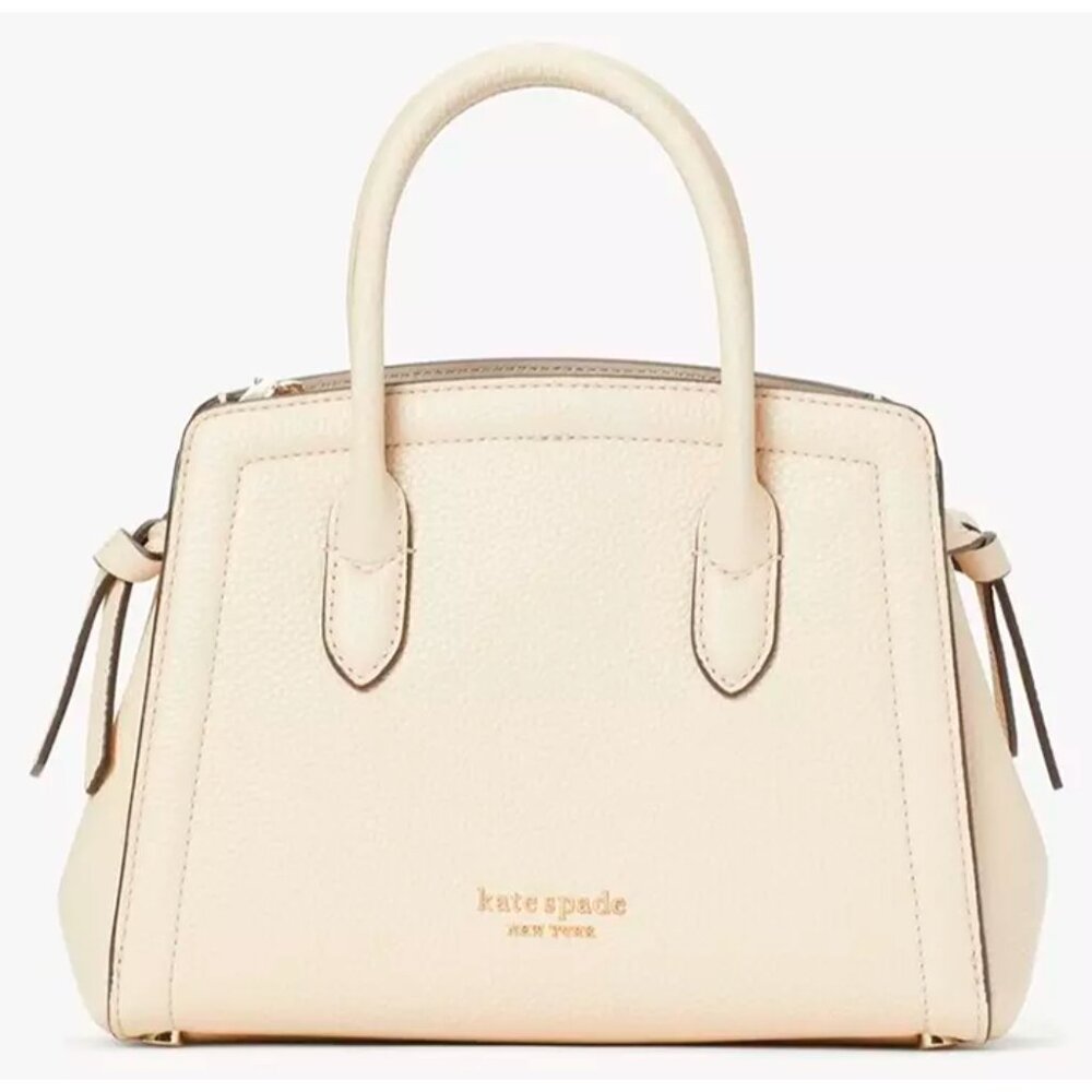 S Kate Spade Knott Mini Satchel Ivory White Leather Bag Cream PXR00438 NWT $298